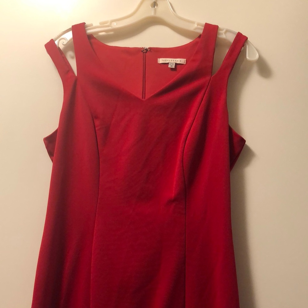Tash + Sophie red mini dress with shoulder cut outs size 10